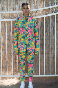 Stretchy fashion comfortable sustainable aqua mahalo floral life adventure suit jacket 